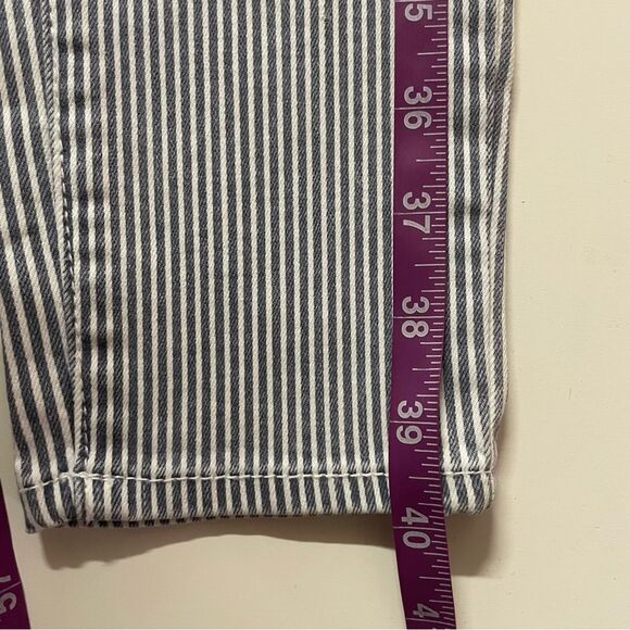 PacSun BullHead Uber High Rise Skinniest Blue & Cream Striped Jeans Sz 7 EUC - Picture 8 of 15